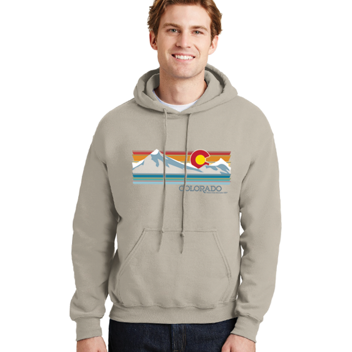 CO mountains hoodie sand