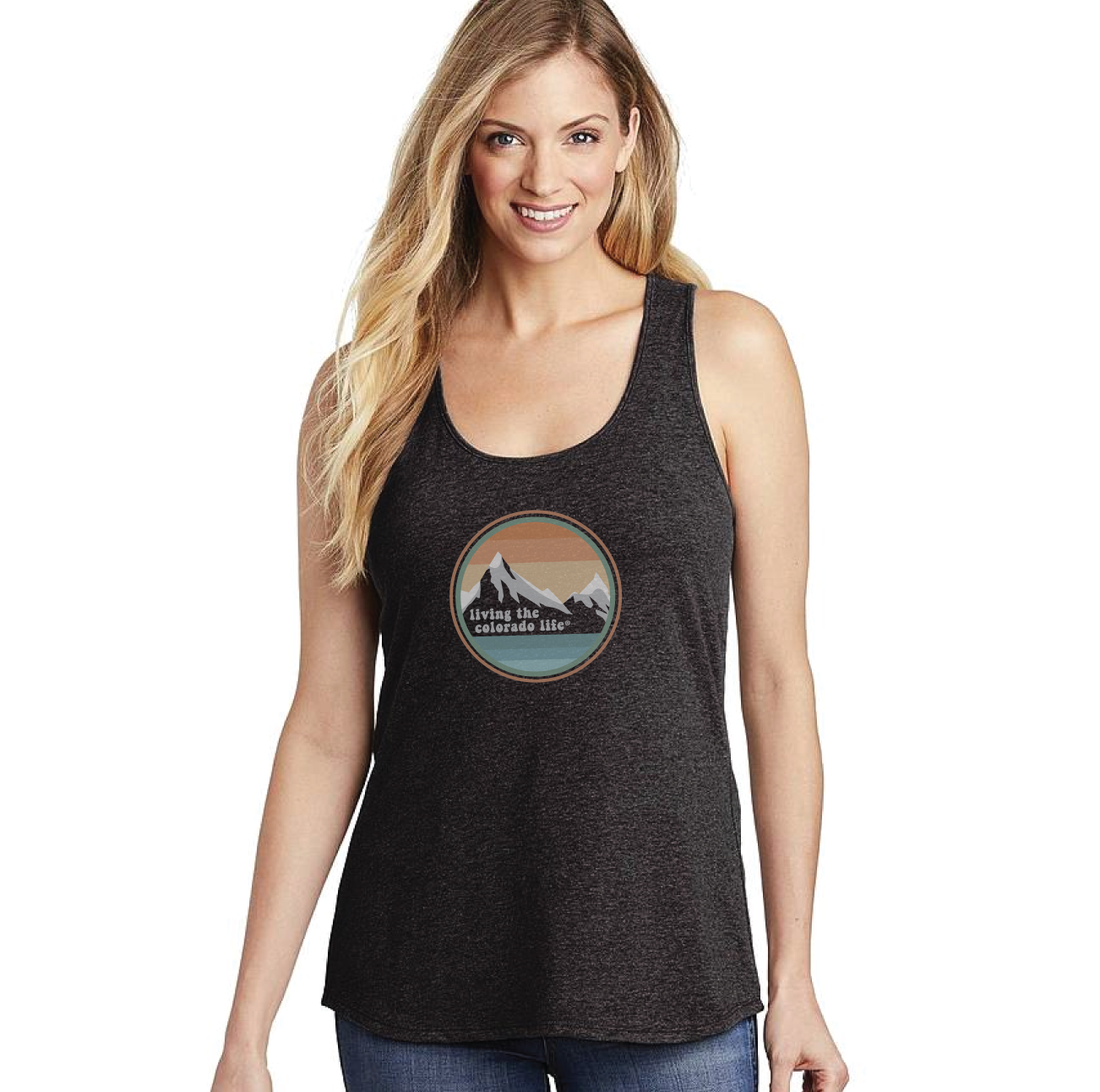 ladies tank - mountain circle