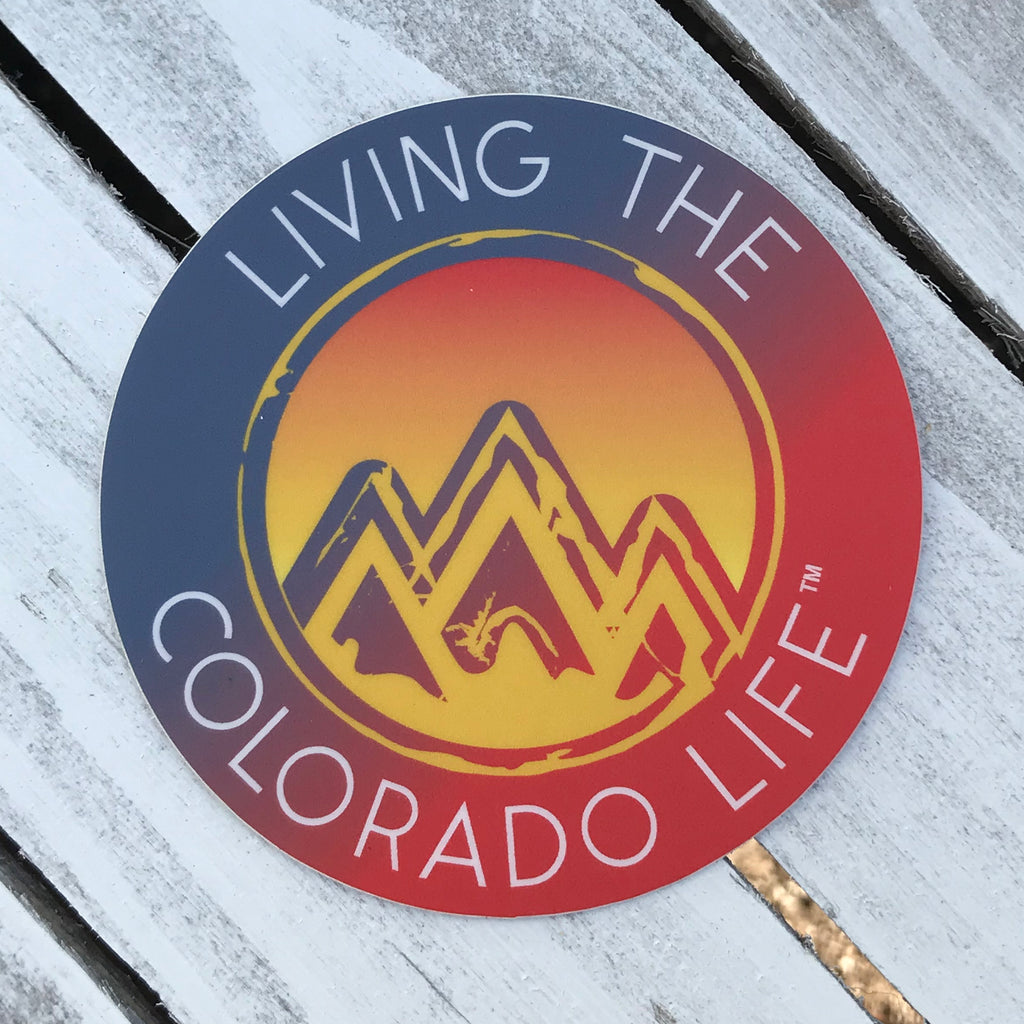 vinyl sticker - red/blue round